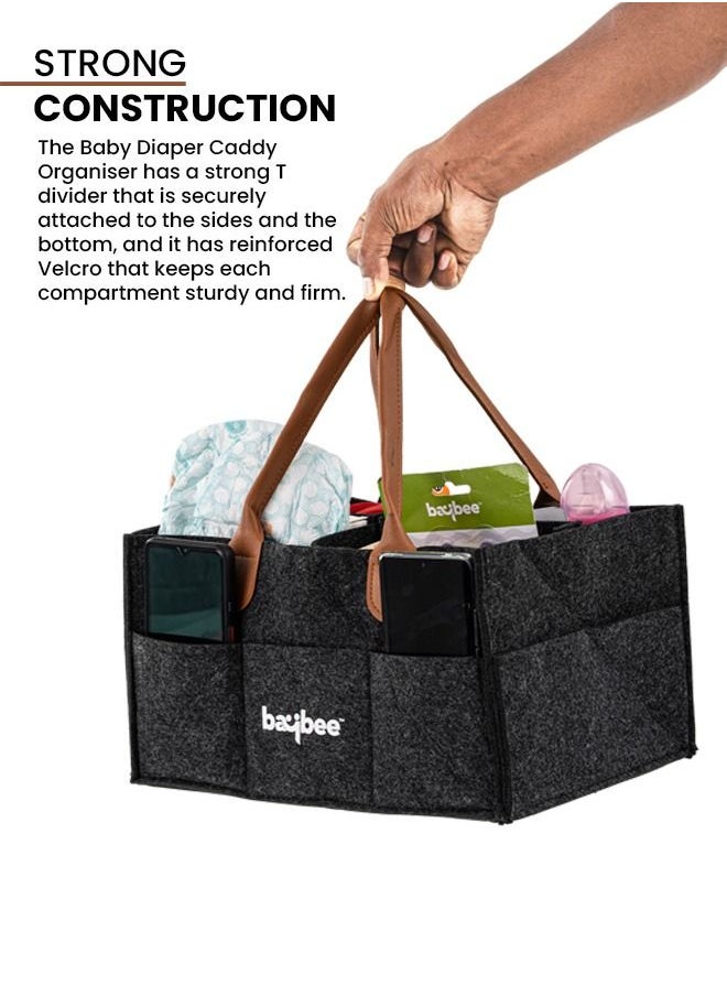 BAYBEE - Baby Diaper Caddy Organizer Baby Diaper Bag For Mother Baby Diaper Bags For Travelling Diaper Bags For Mothers Caddy Diaper Organizer Baby Products Black - Image 1