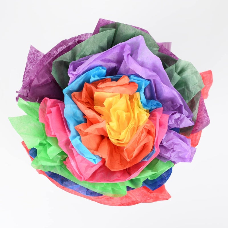 Simetufy 60 Sheets Rainbow Colored Tissue Paper for Gift Bags, 10 Bold Colors, 20 x 20 Inch - Image 4