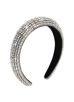 Wecoe 1Pc Rhinestone Headband Women Girls Thick Padded Headband Bling Glitter Sparkly Ab Rhinestone Diamond Headband Fashion Head Band Holiday Formal Hair Accessories For Women Girls Gifts  - Image 1