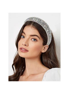 Wecoe 1Pc Rhinestone Headband Women Girls Thick Padded Headband Bling Glitter Sparkly Ab Rhinestone Diamond Headband Fashion Head Band Holiday Formal Hair Accessories For Women Girls Gifts  - Image 2