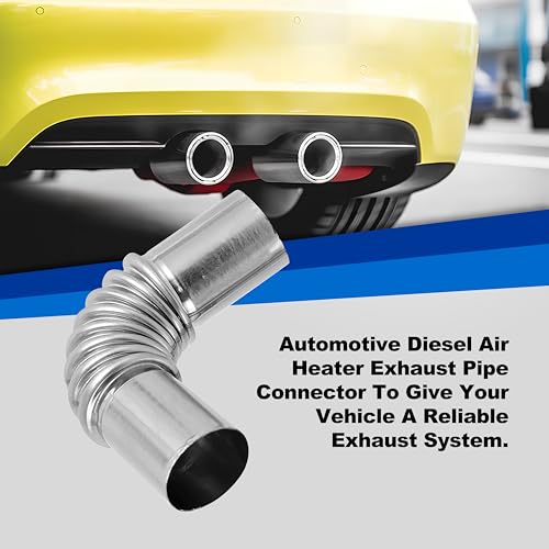 TORDXICS 2pcs Stainless Steel 25mm Parking Air Heater Exhaust Pipe Tube Elbow Connector,Diesel Heater Exhaust Pipe with 4 Clamps for Clamp Compatible with Webasto Eberspacher Diesel Air Heater - Image 4