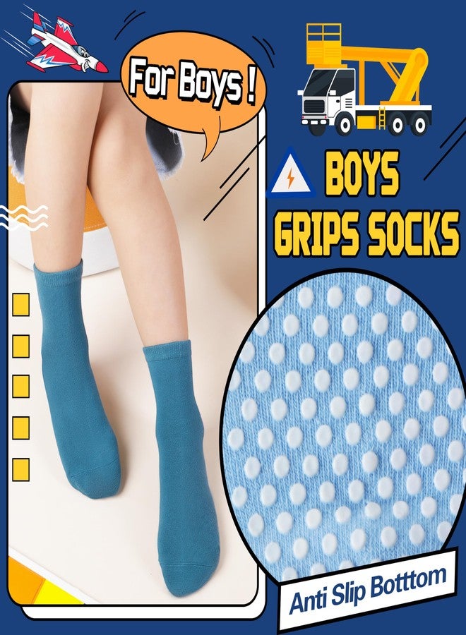 Welwoos Baby Boys Grips Socks Kids Toddlers Infants Non Slip Anti Skid Funny Animal Cartoon Gift Cotton Socks with Grippers 12 Pairs Stocking Stuffers(Pure Colour,1-3Y) - Image 4