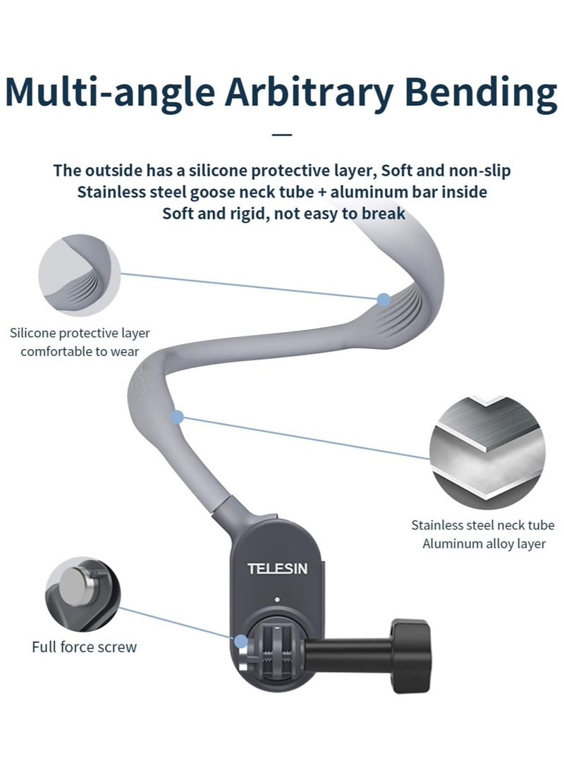 تيليسن مناسب لكاميرا GoPro Insta360 DJI Action Sports Camera Vlog حامل تثبيت مغناطيسي للرقبة للكاميرا الرياضية - Image 2