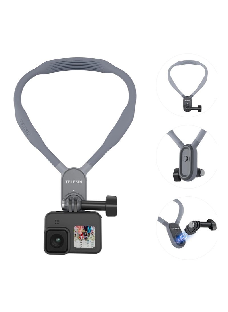 تيليسن مناسب لكاميرا GoPro Insta360 DJI Action Sports Camera Vlog حامل تثبيت مغناطيسي للرقبة للكاميرا الرياضية - Image 1
