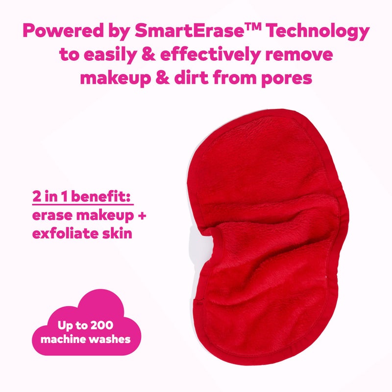 Makeup Eraser The Original MakeUp Eraser PRO, Effortlessly Remove All Makeup Using Only Water, Including Waterproof Mascara, Eyeliner, Foundation, Lipstick, Sunscreen,and More! Love Red, 1ct. - Image 3