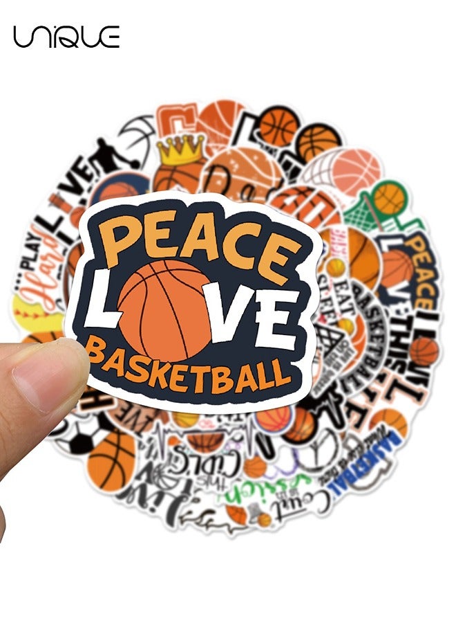 Unique 50Pcs Basketball Theme Stickers，Vinyl Waterproof Stickers for Water Bottles Laptop Phone Computer Guitar, Gifts for Teens, Girls, Fans - Image 3