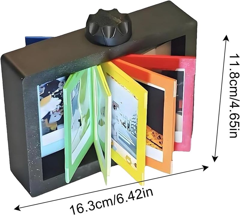 Photo Frame, Rotating Album Display, 360-Degree Hand Crank Feature, Tabletop Ornament Decor, Holds 12 Cards, Ideal for Home, Father’s Day, Family, Friends, Living Room, Bedroom - Image 2