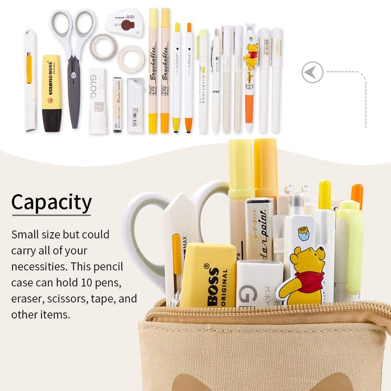 EASTHILL Big Capacity Pencil Pen Case Pouch Box Organizer Large Storage for Bullet Journal (Coffee) - Image 3