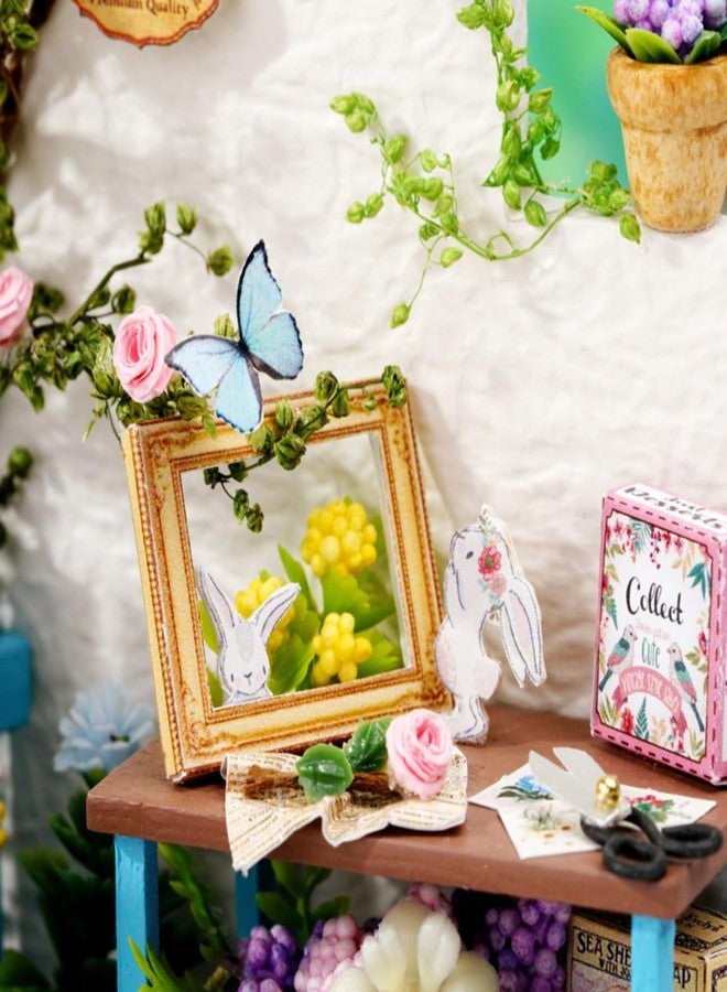 OZJAY DIY Miniature House Kit with Dust Proof Cover, 1:24 Scale Creative Room Mini DIY Wooden Dollhouse Miniature Kit for Adults Teen, Corner Garden - Image 4