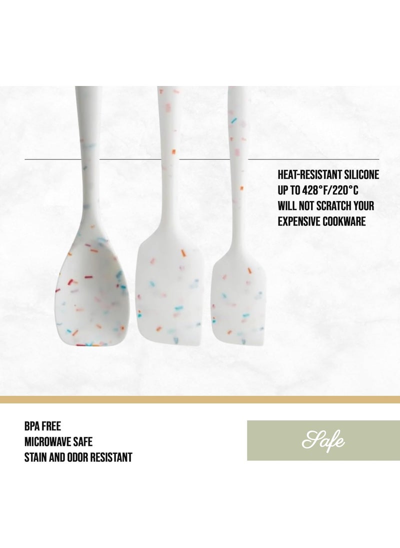 Trudeau Trudeau Confetti Silicone Utensil Set  11 Spatula 11 Spoonula  8 Small  Reinforced hybrid flexible silicone BPAfree heat resistant to 428F ergonomic  dishwasher safe  - Image 5