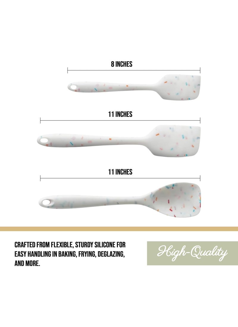 Trudeau Trudeau Confetti Silicone Utensil Set  11 Spatula 11 Spoonula  8 Small  Reinforced hybrid flexible silicone BPAfree heat resistant to 428F ergonomic  dishwasher safe  - Image 3