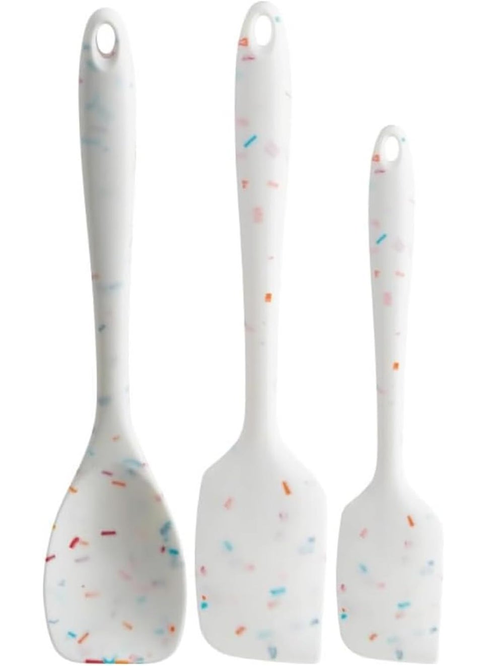 Trudeau Trudeau Confetti Silicone Utensil Set  11 Spatula 11 Spoonula  8 Small  Reinforced hybrid flexible silicone BPAfree heat resistant to 428F ergonomic  dishwasher safe  - Image 1