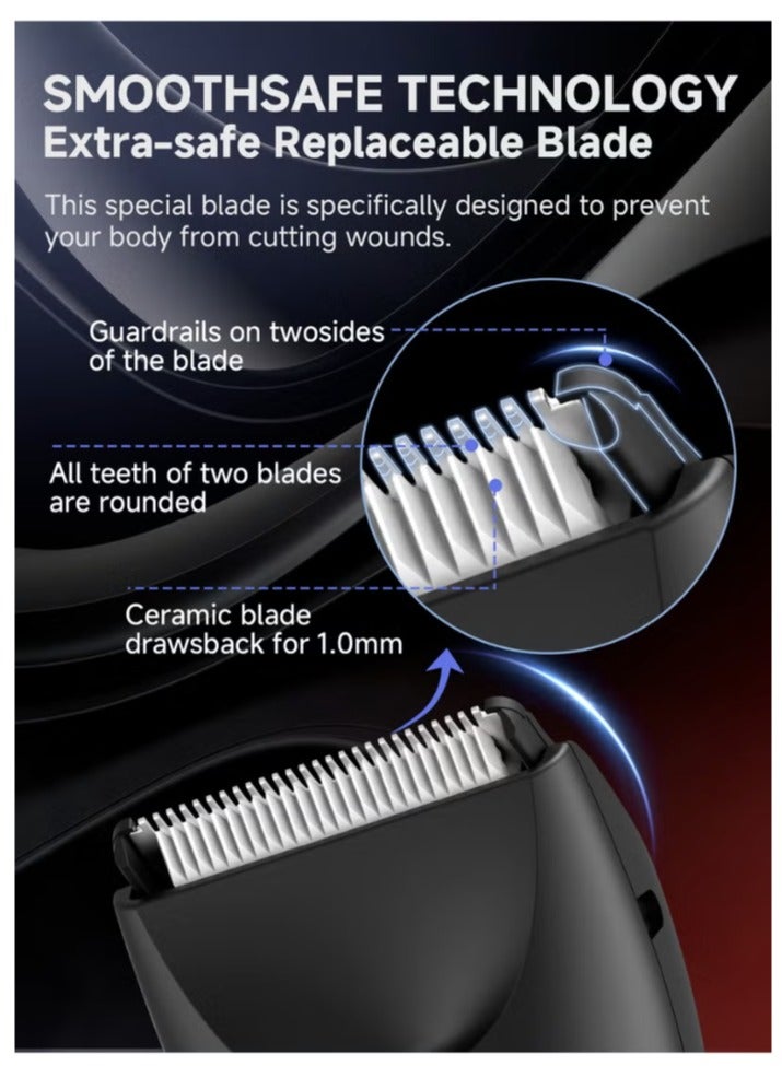 Beauenty Body Trimmer for Men, Men Grooming for Body,Electric Trimmer,Body Shaver Groomer Safe Shaver Rechargeable Waterproof Wet/Dry - Image 4