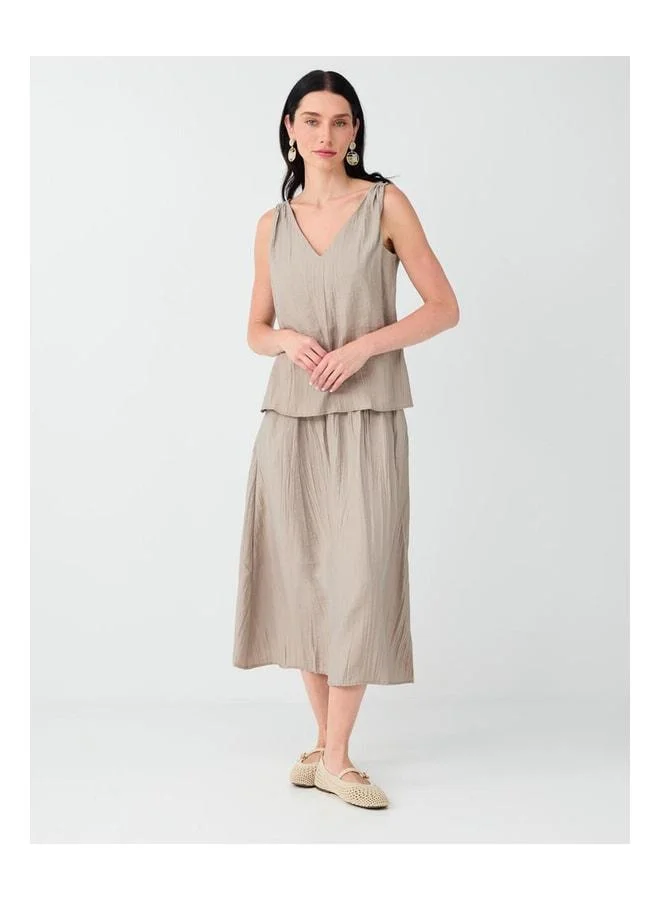 Jimmy Key Vizon V-Neck Sleeveless Woven Blouse.
