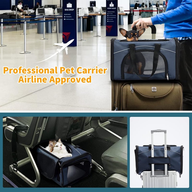 Petsfit Cat Dog Transport Bag, Washable and Foldable Cat Transport Bag for Dogs, Cat Transport Box for Travel by Plane/Car/Train, Blue - Image 5