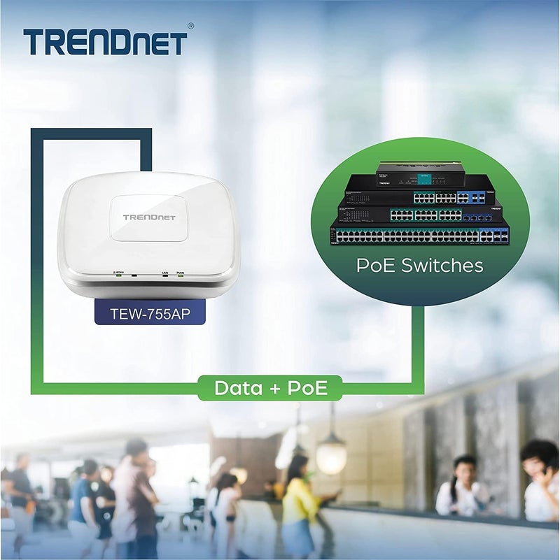 Trendnet N300 Wireless PoE Access Point with Software Controller, Gigabit, AP, Client - TEW-755AP - Image 4