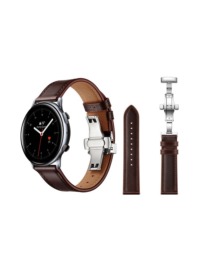 Perfii Replacement Band For Samsung Galaxy Active/Active2 Dark Brown