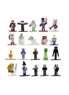 Minecraft Dungeons Nano Metalfigs 1.65" Die-Cast Collectible Figures 20-Pack Wave 4, Toys For Kids And Adults Silver