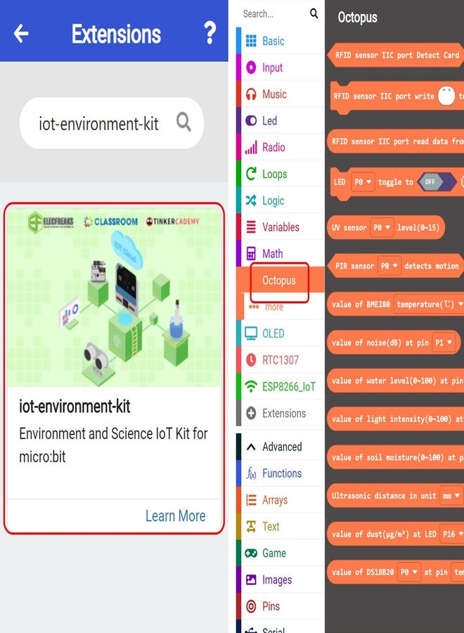 EF ELECFREAKS microbit Smart Agriculture Kit Micro:bit Sensor Starter Kit Octopus Series Sensor, DIY Programming STEM kit with Basic Coding Electronics Modules and Wiki Tutorial(Without Micro:bit) - Image 3