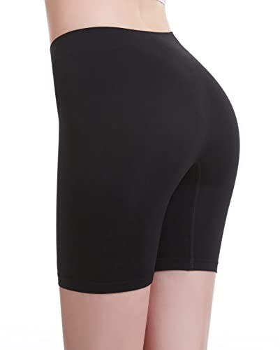 MELERIO Women's Slip Shorts, Comfortable Boyshorts Panties, Anti-chafing Spandex Shorts for Under Dress (Black, 4-6) - Image 3