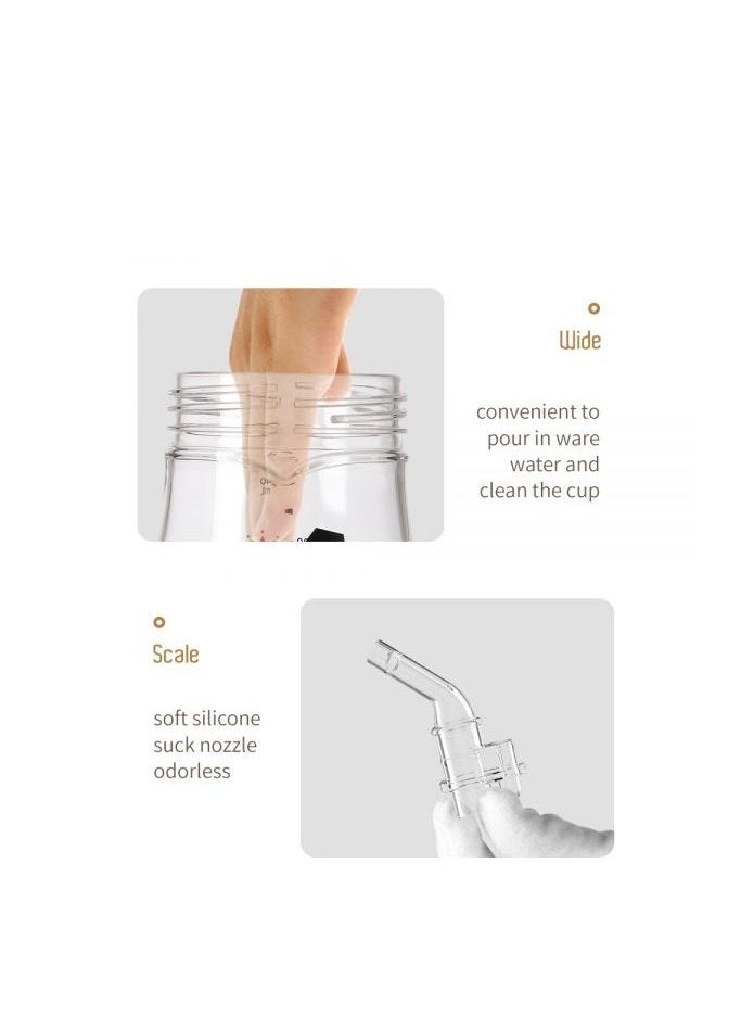 LuQu - LuQu Toddler Straw Cups, PPSU Sippy Cup with Weighted Straw and Silicone Brush - Image 1