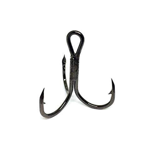 wLure Fishing Hooks Treble Hooks for Hook Upgrade Cutting Blade 4X Strong Short Shank Black Nickle FH31HP60#6 - Image 1