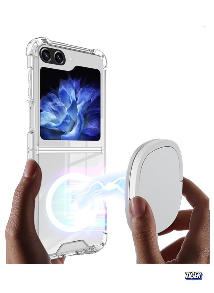 TIGER Samsung Galaxy Z Flip 6 Case Cover – Transparent Shockproof Protection, Yellowing-Resistant, Magnetic Phone Case Compatible with MagSafe for Galaxy Z Flip 6 5G – Durable & Sleek Design - Image 1