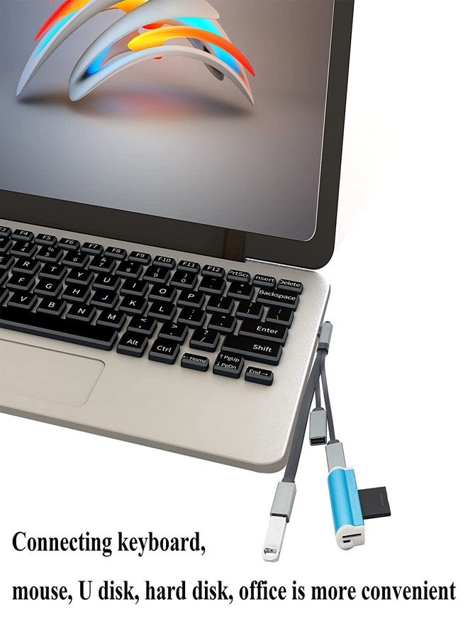 zdyCGTime Right Angle Type C 3.0 Male to 1 USB 3.0 A Female+2 USB 2.0 A Female OTG Cable 90 Degree USB C to USB A Data and Charging OTG Splitter Cable for Computers Phones&Other Devices(19cm/1 Pack) - Image 4
