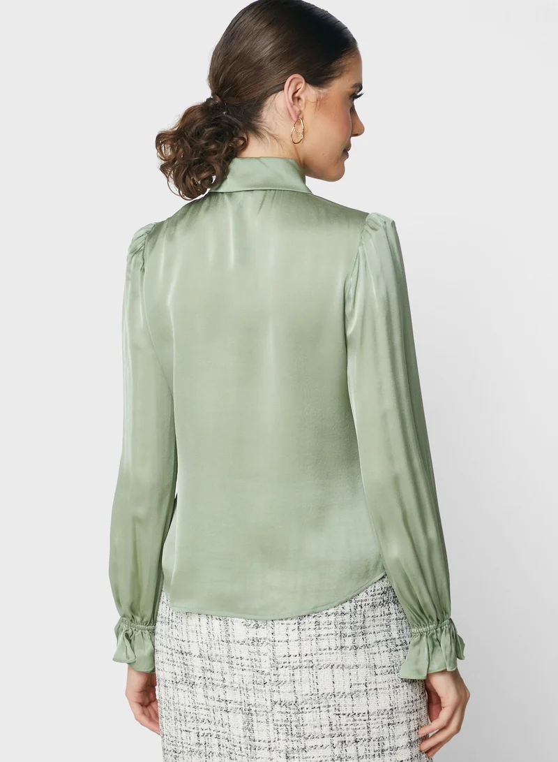 LK Bennett Ruffle Detail Balloon Sleeves Top