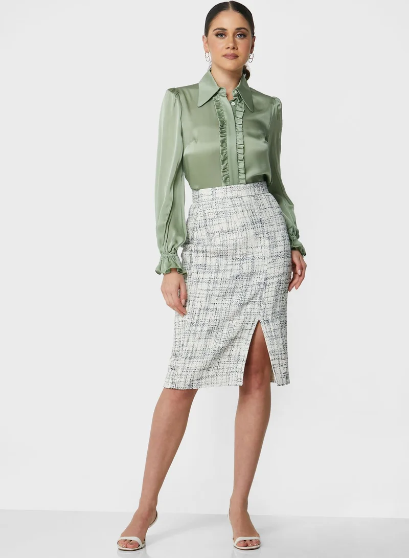 LK Bennett Ruffle Detail Balloon Sleeves Top