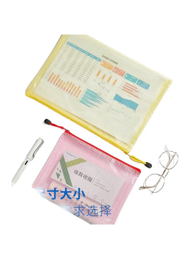 Kingdee A5 Grid Zipper Pouches, Thickened, 10-Pack, Subject Classification Bags, Essential For Back-To Season, Transparent Document Folders, Office Supplies, File Protection, Waterproof Document Pouches - Image 2