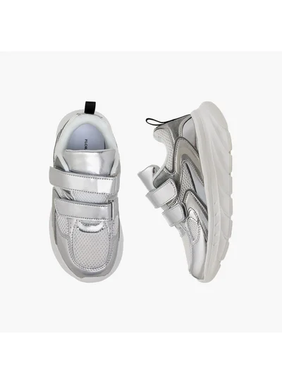 Flora Bella By Shoexpress Girls Panelled Sneakers with Hook and Loop Closure