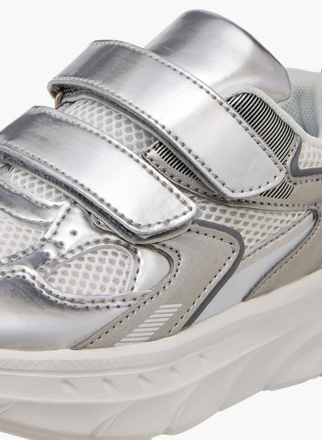 Flora Bella By Shoexpress Girls Panelled Sneakers with Hook and Loop Closure - Image 4