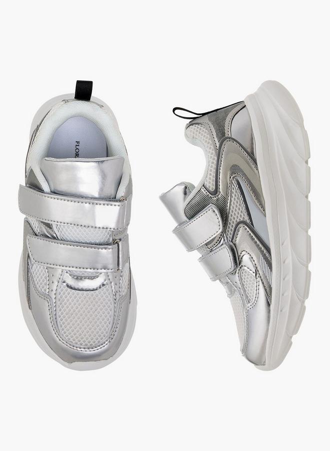 Flora Bella By Shoexpress Girls Panelled Sneakers with Hook and Loop Closure - Image 2