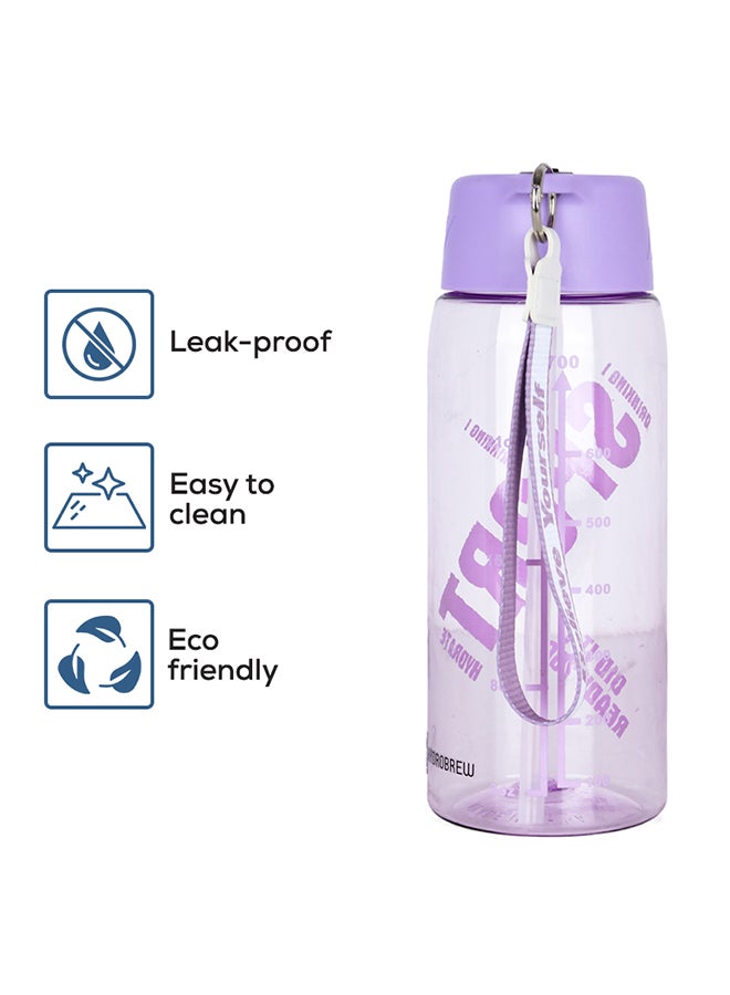 HYDROBREW زجاجة ماء مع حبل حمل 800 مل - بنفسجي - Image 4