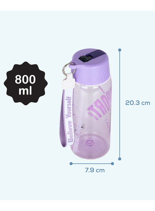 HYDROBREW زجاجة ماء مع حبل حمل 800 مل - بنفسجي - Image 5