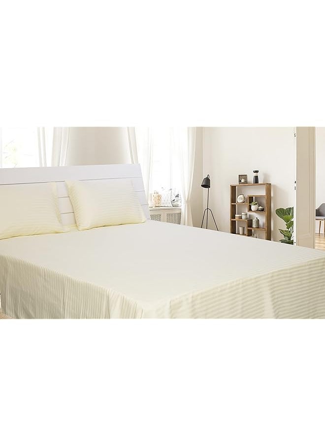 King Bed Sheet 3Pcs Set 100 Percent Cotton 250Tc Sateen 1Cm Stripe Size: 260X280Cm + 2Pc Pillowcase 50X75Cm Cream - pzsku/ZF8813F023489B3962272Z/45/_/1741447205/04bce0bd-ab3f-4c5d-b882-a7e6b34c437a