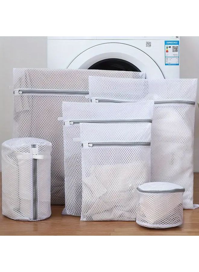 1pc Honeycomb Mesh Laundry Bag For Delicates Bras Underwear Durable Polyester Zipper Closure - Image 1