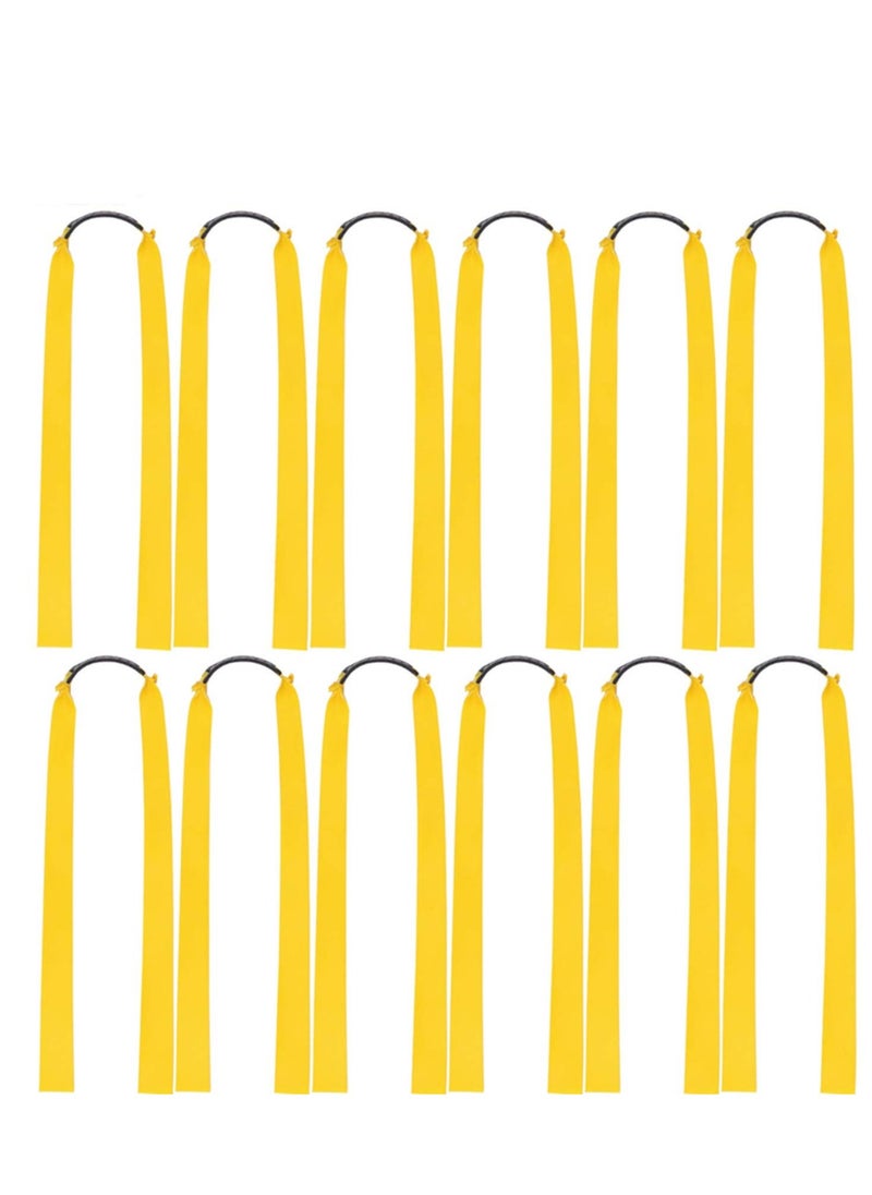 Excefore - Flat Slingshot Rubber Bands, 12 Pcs 0.75mm Thickness Folding Yellow Flat Elastic Band, Replacement High Elastic Rubber, Latex Flat Rubber Bands for Slingshot Catapult - Image 1