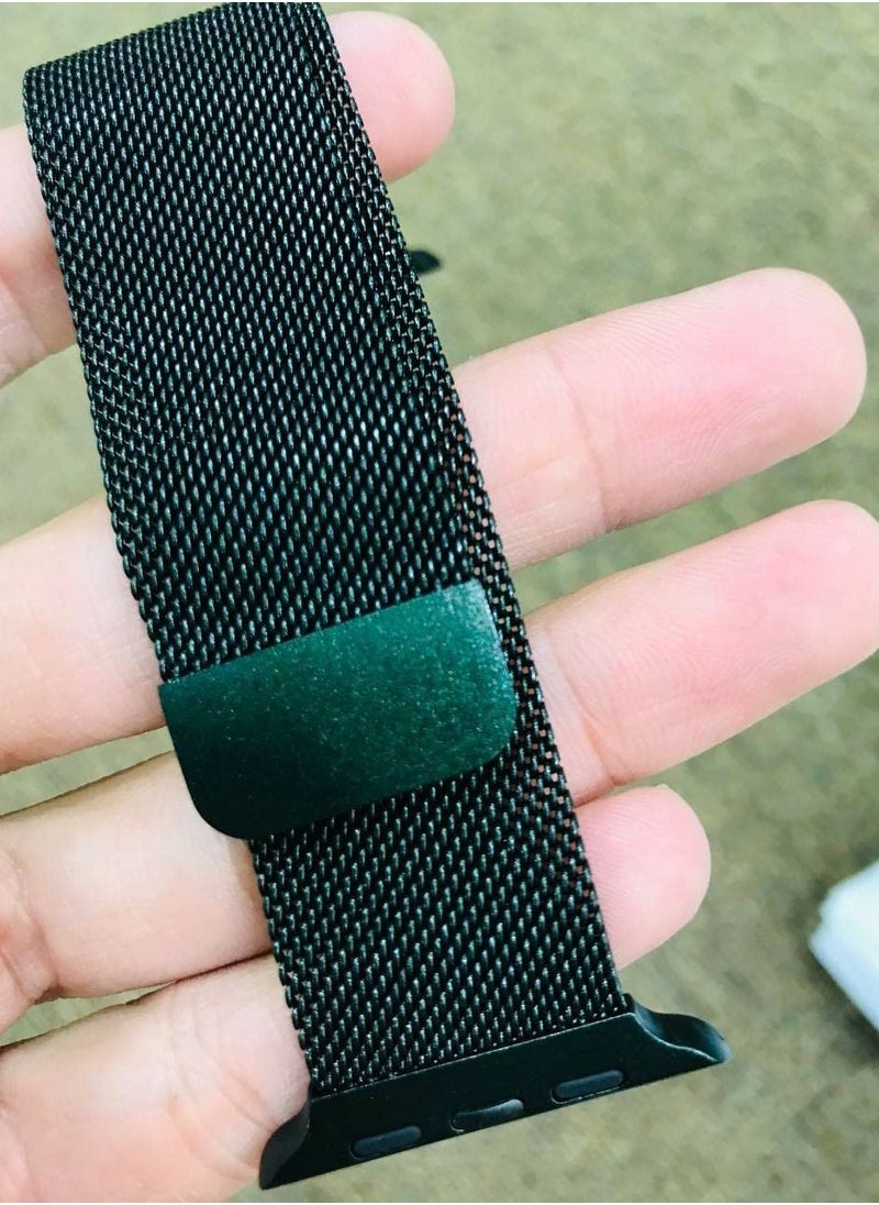 CATANES - Apple Watch Band 49mm 45mm 44mm 42mm Stainless Steel Metal Strap Milanese Loop Alloy Replacement for iWatch Series Ultra/8/7/SE/6/5/4/3/2/1  Green - Image 1