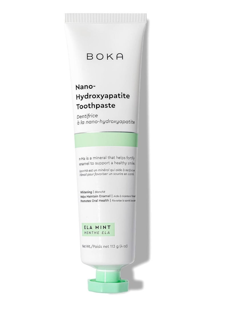 Boka Fluoride Free Toothpaste - Nano Hydroxyapatite, Remineralizing, Sensitive Teeth, Whitening - Dentist Recommended for Adult & Kids Oral Care - Ela Mint Flavor - Image 1