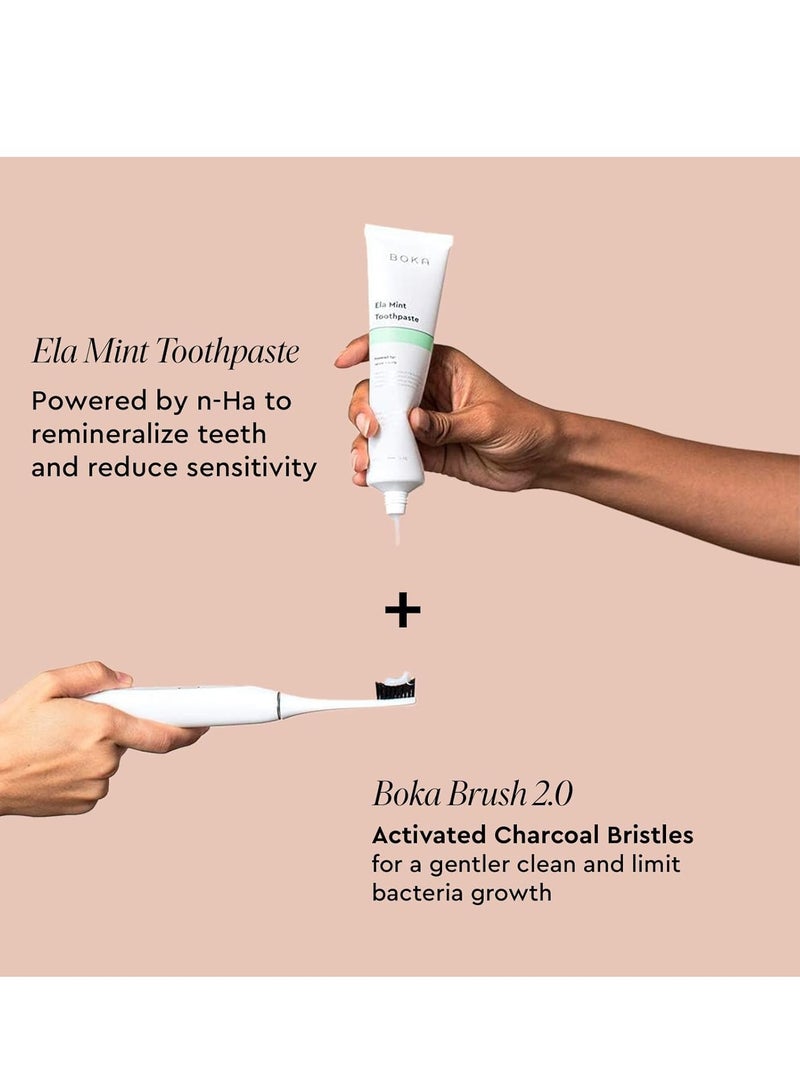 Boka Fluoride Free Toothpaste - Nano Hydroxyapatite, Remineralizing, Sensitive Teeth, Whitening - Dentist Recommended for Adult & Kids Oral Care - Ela Mint Flavor - Image 5
