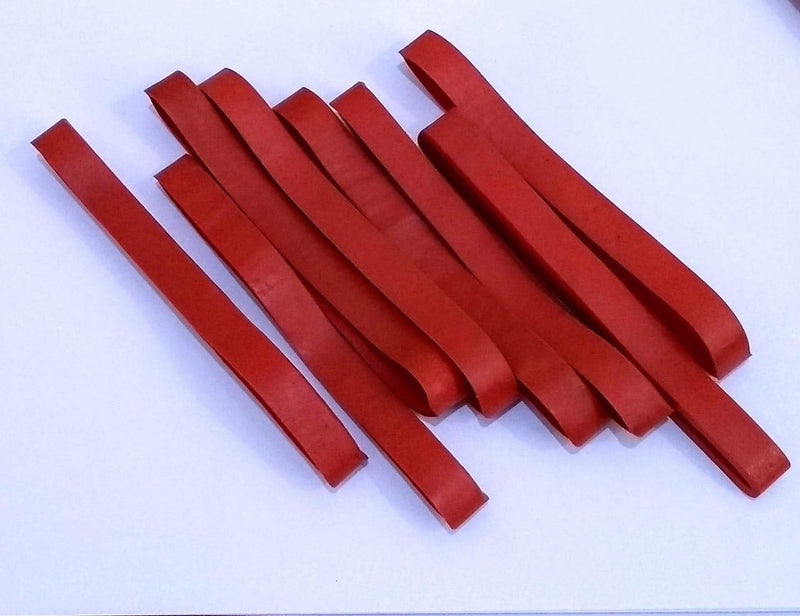 IMPRINT Extra Strong Tensile Oversized 6" Long and 10 mm Wide Rubber Bands (Red) - Pack of 12 - Image 2
