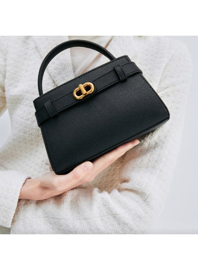 Charles & Keith Aubrielle Metallic-Buckle Top Handle Bag u0026 Crossbody Bag - Black - Image 4