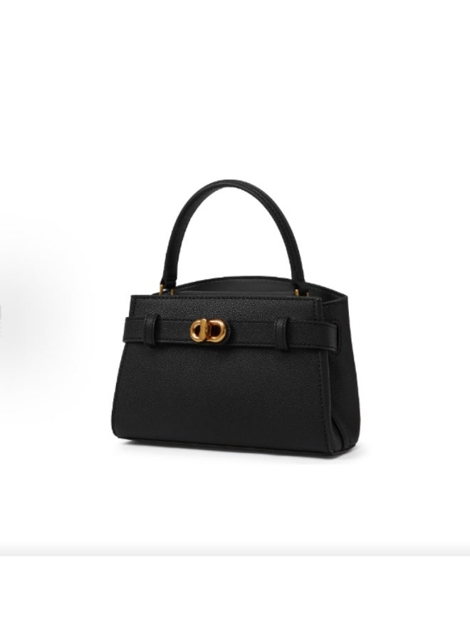 Charles & Keith Aubrielle Metallic-Buckle Top Handle Bag u0026 Crossbody Bag - Black - Image 2