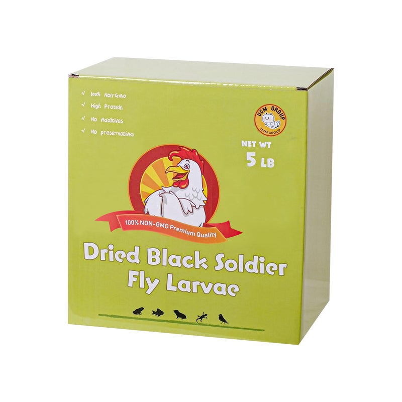 UCM Group 5LB Dried Black Soldier Fly Larvae for Chicken, Poultry, Wild Birds,No Additives, 100% Natural Non-GMO, More Calcium Chicken Treats Than Mealworms - Image 1