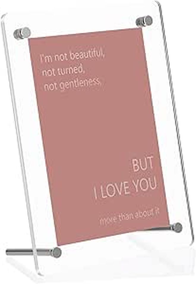 Modern Clear Acrylic Photo Frame with Stand for Horizontal Vertical Desktop Display Home Office Decor - Image 1