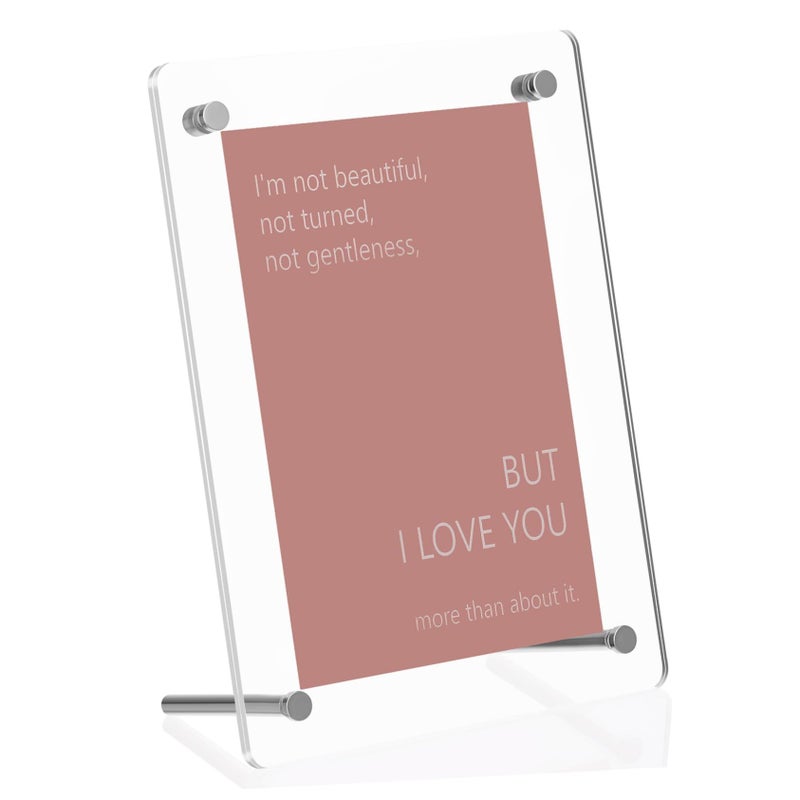 Modern Clear Acrylic Photo Frame with Stand for Horizontal Vertical Desktop Display Home Office Decor - Image 2