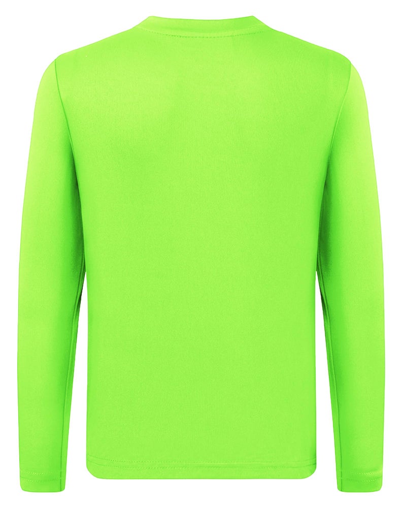 QBK 3T to Youth Neon Shirt Kids UPF 50+ Dry Fit Athletic Long Sleeve T Shirts for Boys and Girls-Moisture Wicking Rash Guard (Green 5T) - Image 3