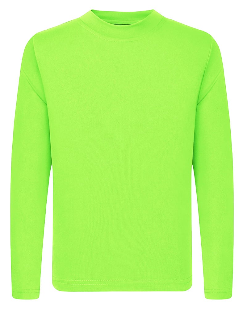 QBK 3T to Youth Neon Shirt Kids UPF 50+ Dry Fit Athletic Long Sleeve T Shirts for Boys and Girls-Moisture Wicking Rash Guard (Green 5T) - Image 1